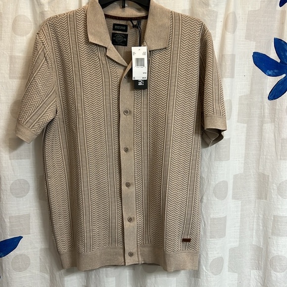 BUFFALO DAVID BITTON
Walsh Button-Front Beige Short Sleeve knit Shirt Size S - Picture 3 of 11
